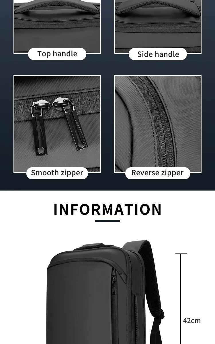 OMASKA business backpack details 7